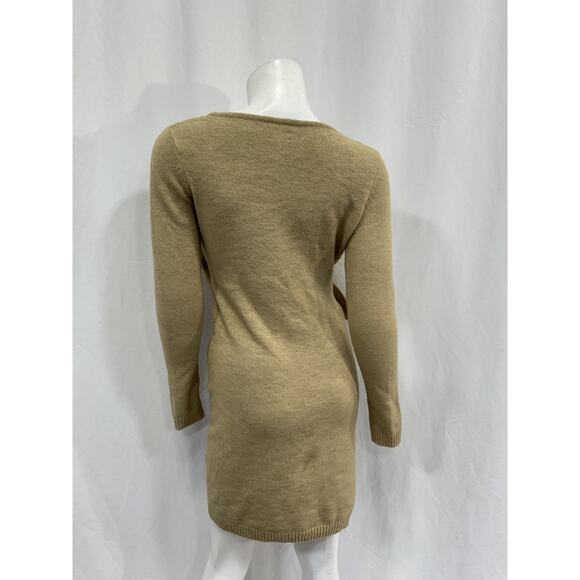 Lpa 'Sean' Tan Acrylic Wrap Dress Size S - Picture 3 of 5